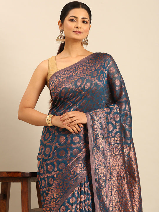 Sky Blue Cotton Saree With Blouse Piece Sky Blue Cotton Saree With Blouse Piece