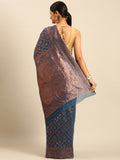 Sky Blue Cotton Saree With Blouse Piece Sky Blue Cotton Saree With Blouse Piece