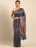 Sky Blue Cotton Saree With Blouse Piece Sky Blue Cotton Saree With Blouse Piece