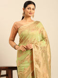 Light Green Cotton Saree With Blouse Piece Light Green Cotton Saree With Blouse Piece