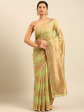 Light Green Cotton Saree With Blouse Piece Light Green Cotton Saree With Blouse Piece
