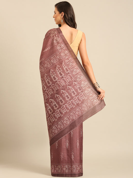 Burgundy Cotton Blend Saree With Blouse Piece Burgundy Cotton Blend Saree With Blouse Piece