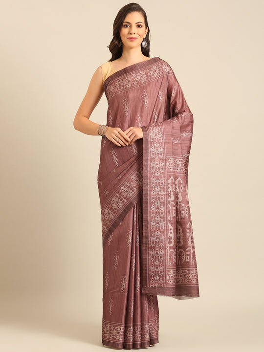 Burgundy Cotton Blend Saree With Blouse Piece Burgundy Cotton Blend Saree With Blouse Piece