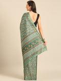 Green Cotton Blend Saree With Blouse Piece Green Cotton Blend Saree With Blouse Piece