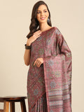 Burgundy Cotton Blend Saree With Blouse Piece Burgundy Cotton Blend Saree With Blouse Piece