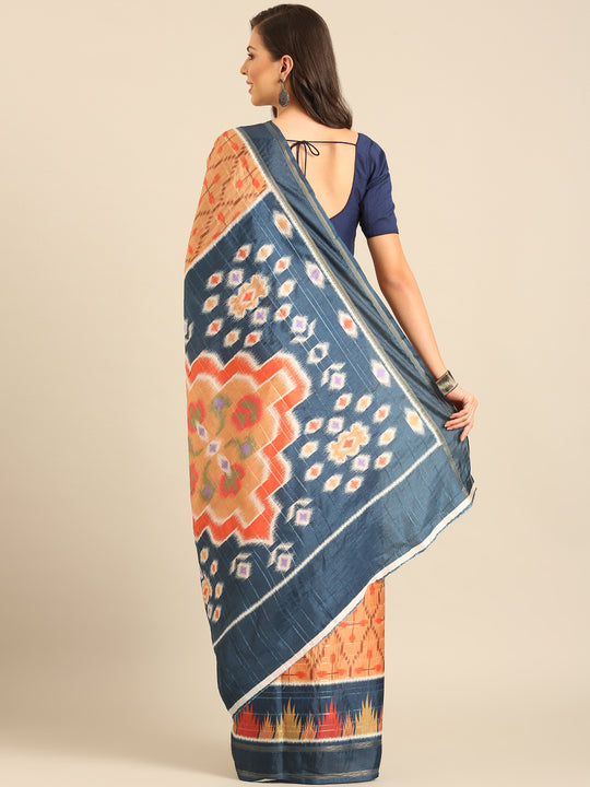 Mustard Cotton Blend Saree With Blouse Piece Mustard Cotton Blend Saree With Blouse Piece