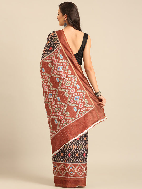 Black Cotton Blend Saree With Blouse Piece Black Cotton Blend Saree With Blouse Piece