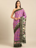 Purple Cotton Blend Saree With Blouse Piece Purple Cotton Blend Saree With Blouse Piece