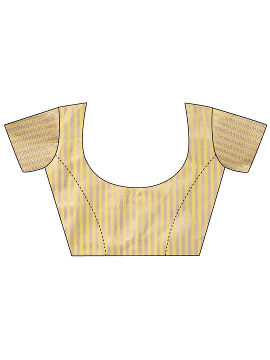 Yellow Cotton Saree With Blouse Piece Yellow Cotton Saree With Blouse Piece