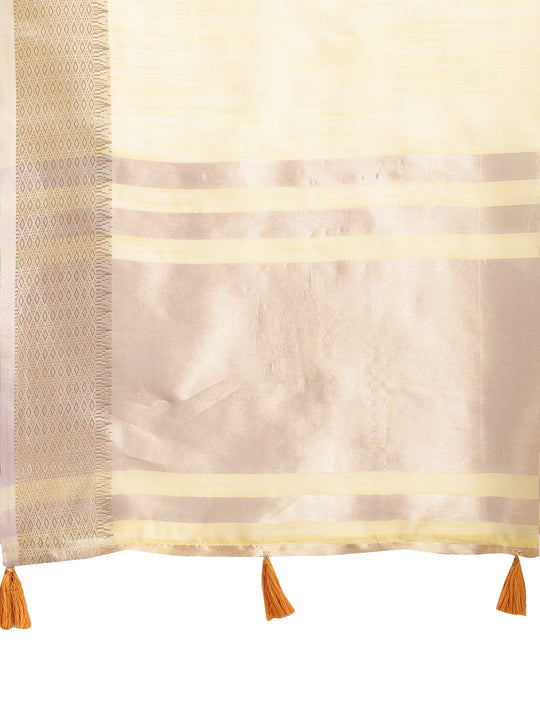 Yellow Cotton Saree With Blouse Piece Yellow Cotton Saree With Blouse Piece