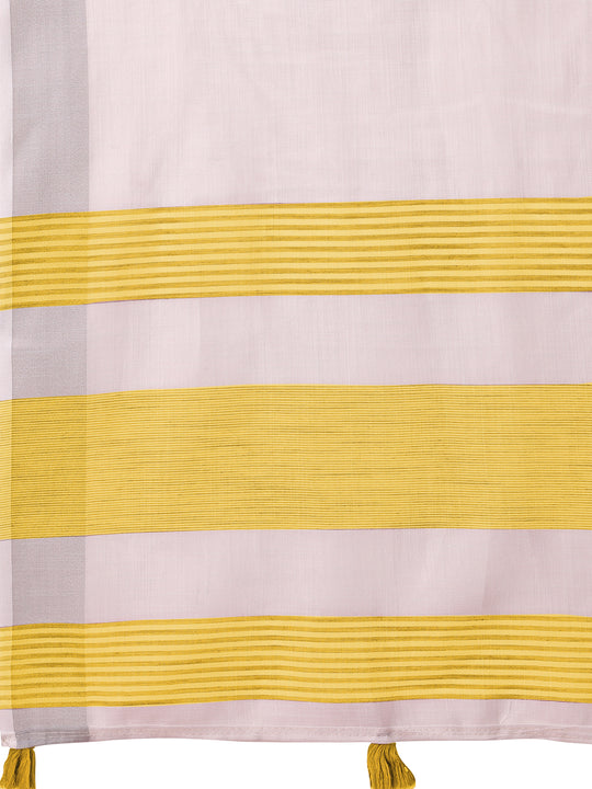 White Linen Cotton Saree With Blouse Piece White Linen Cotton Saree With Blouse Piece