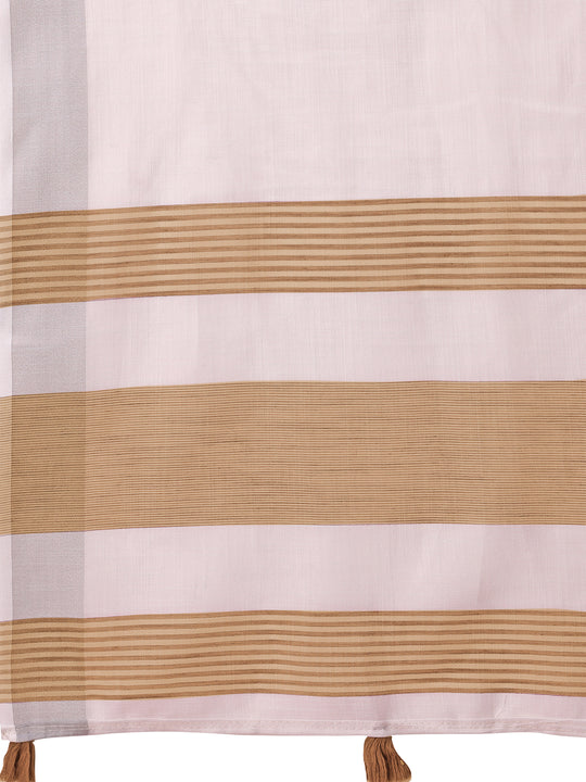 White Linen Cotton Saree With Blouse Piece White Linen Cotton Saree With Blouse Piece