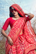 Scarlet Red Georgette Saree Scarlet Red Georgette Saree