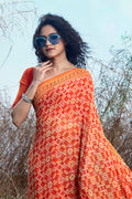 Sunset Orange Georgette Saree Sunset Orange Georgette Saree