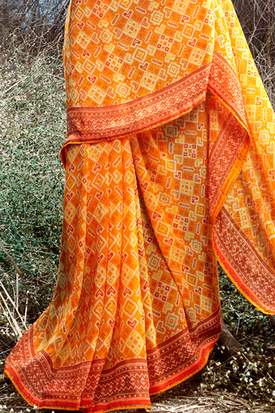 Sunny Orange Georgette Saree Sunny Orange Georgette Saree
