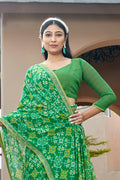 Sheen Green Chiffon Saree Sheen Green Chiffon Saree