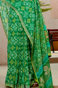 Sheen Green Chiffon Saree Sheen Green Chiffon Saree