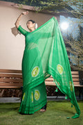 Fern Green Chiffon Saree Fern Green Chiffon Saree