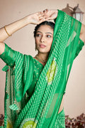 Fern Green Chiffon Saree Fern Green Chiffon Saree
