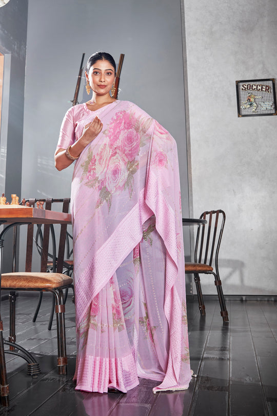 Mint Green Georgette Saree Mint Green Georgette Saree