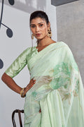Mint Green Georgette Saree Mint Green Georgette Saree
