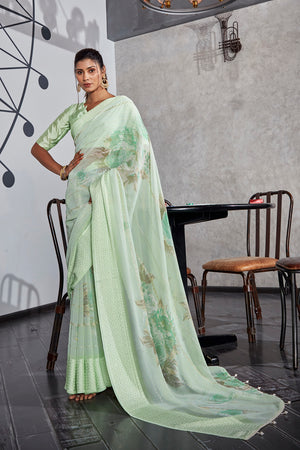 Mint Green Georgette Saree