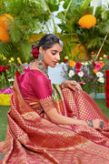 Punch Pink Kanjivaram Saree Fancy Kanjivaram Saree