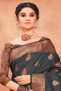 Pewter Grey Cotton Silk Saree Pewter Grey Cotton Silk Saree
