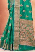 Jade Green Cotton Silk Saree Cotton Silk Pallu