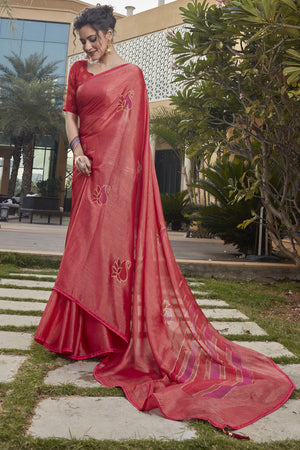 Taffy Pink Brasso Saree