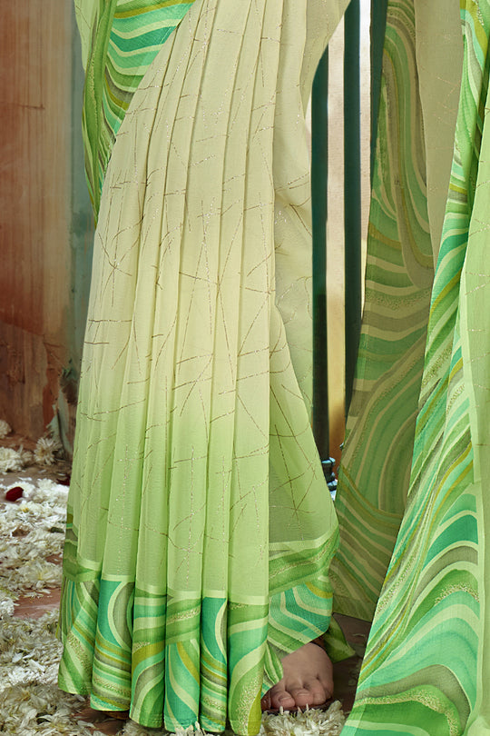 Pastel Green Georgette Saree Pastel Green Georgette Saree