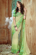 Pastel Green Georgette Saree Pastel Green Georgette Saree