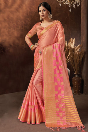 Rouge Pink Organza Saree