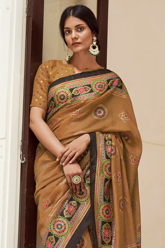 Copper Bronze Digital Print Saree Copper Bronze Digital Print Saree