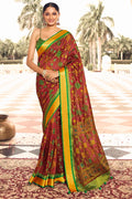 Currant Red Patola Saree Currant Red Patola Saree