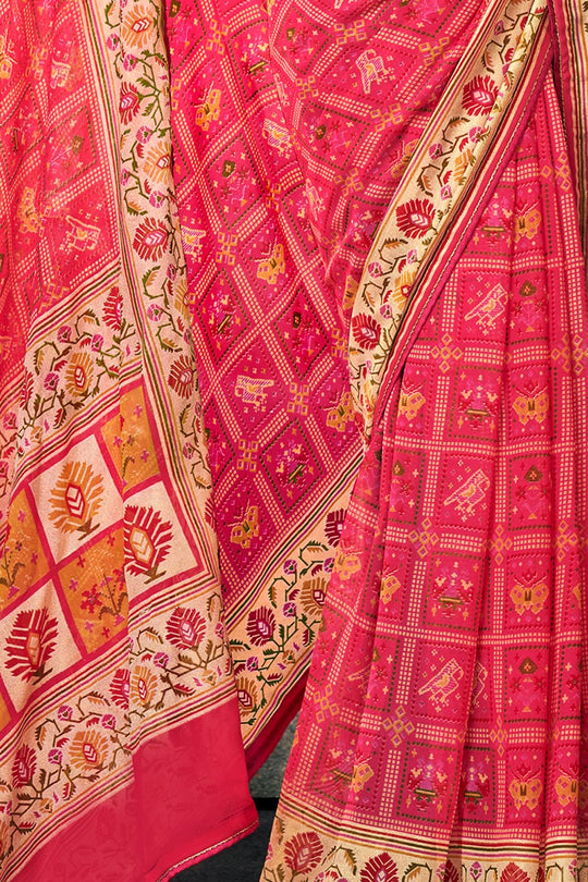Taffy Pink Georgette Saree Taffy Pink Georgette Saree