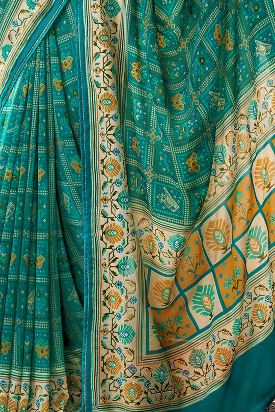 Teal Green Georgette Saree Teal Green Georgette Saree