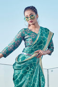 Seafom Green Chiffon Saree Seafom Green Chiffon Saree