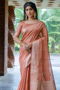 Cantaloupe Orange South Silk Saree Cantaloupe Orange South Silk Saree