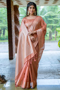 Cantaloupe Orange South Silk Saree Cantaloupe Orange South Silk Saree