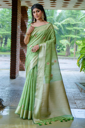 Pista Green South Silk Saree