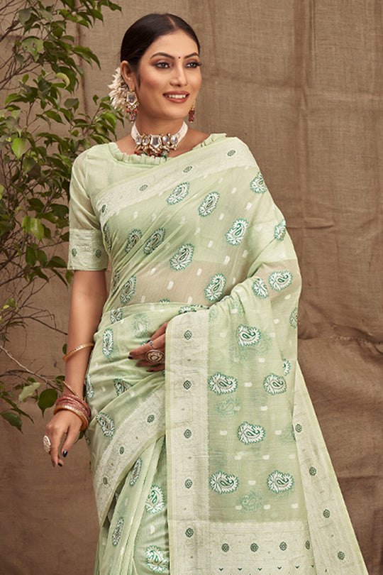 Mint Green Cotton Saree Mint Green Cotton Saree