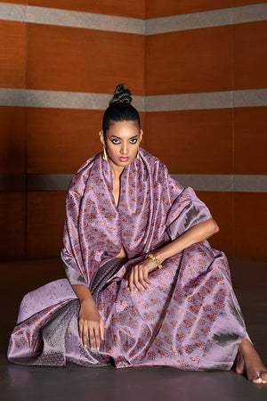 Purple Digital Print Saree