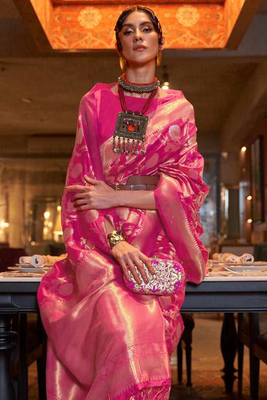 Ruby Pink Kanjivaram Saree Ruby Pink Kanjivaram Saree