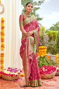 Magenta Pink Banarasi Saree Magenta Pink Banarasi Saree