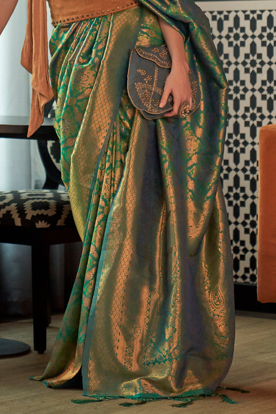Forest Green Kanjivaram Saree Forest Green Kanjivaram Saree