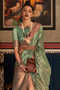 Green And Golden Kanjivaram saree Green And Golden Kanjivaram saree