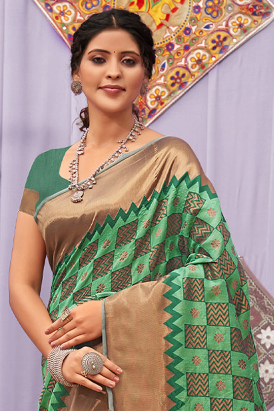 Jade Green Cotton Saree Jade Green Cotton Saree