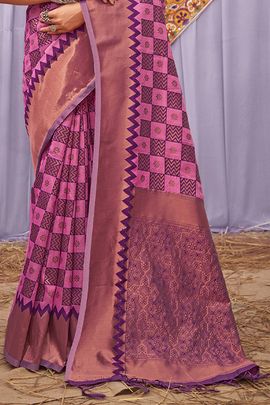 Violet Cotton Saree Cotton saree Pallu