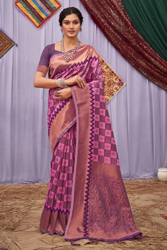Violet Cotton Saree Cotton Saree